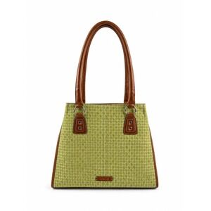Nine & Co. Vintage Y2K Olive Green Geometric Print Tote Shoulder Handbag